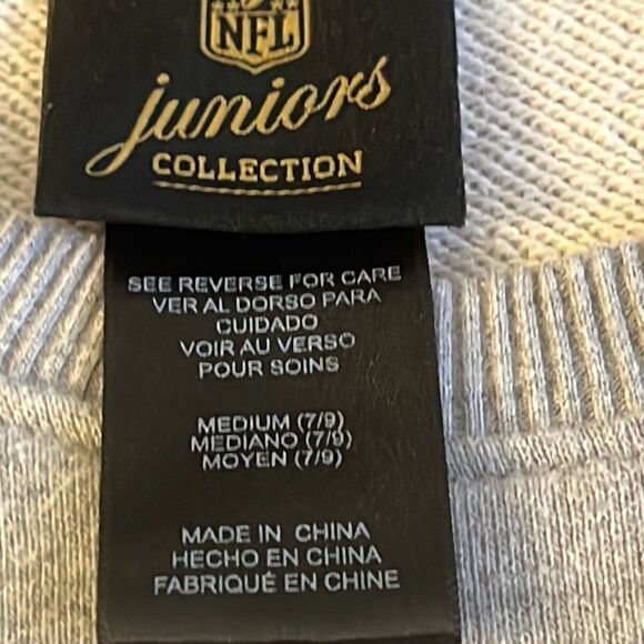 New England Patriots NFL Juniors Sweatshirt Sz M 7/9 Collection Crewneck Pockets - Picture 3 of 7